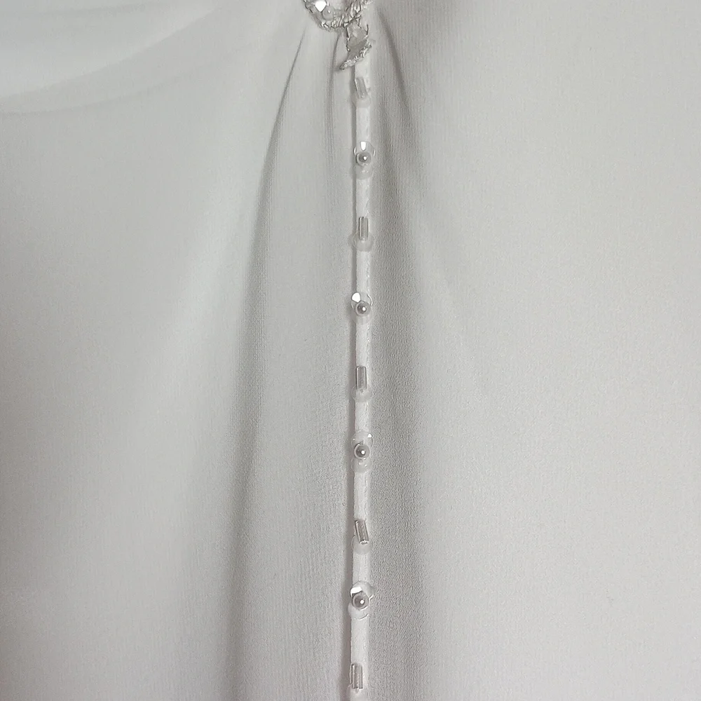 David Bridals White Beaded Embroidered Flower Girl Communion Dress Sz 5 - Picture 5 of 13